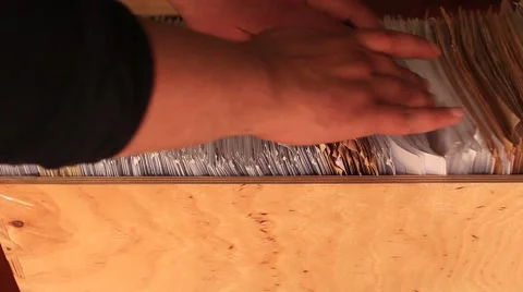 Searching document information in the database catalog file system in library Video stock 49642747