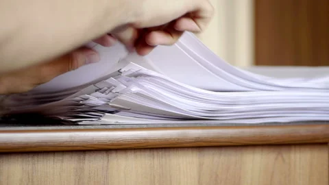 Searching Documents Papers On Office Table Stock Footage 234783109