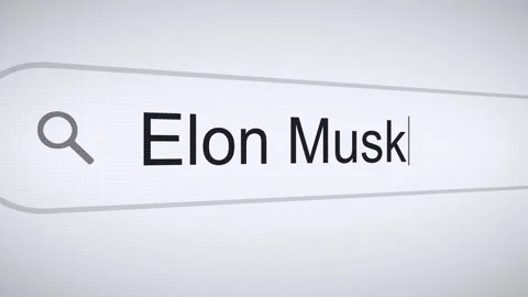 Searching Elon Musk on the Internet, Computer Screen Macro Video stock 266998183