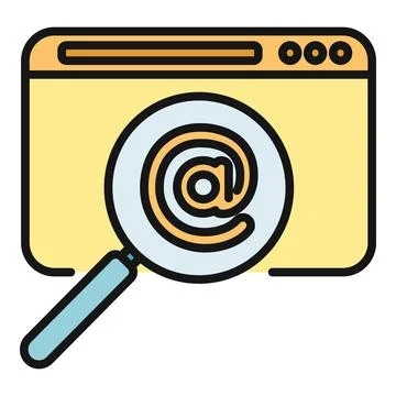 Searching email contact information in web browser Stock Illustration