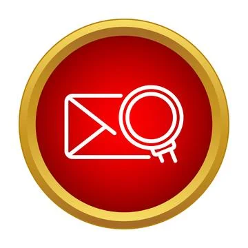 Searching email message icon on red circle Stockillustratie