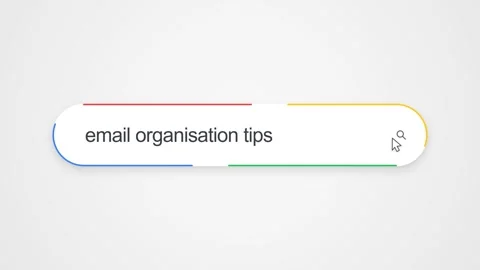 Searching Email Organisation Tips On Search Engine Bar Stock Footage 338395511