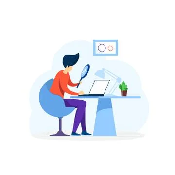 Searching file in computer vector illustration concept Stock Illustration