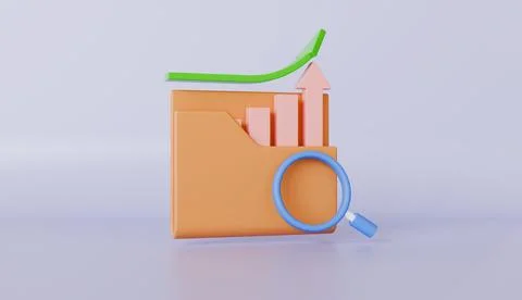 Searching, File Folder, document, online marketing, analysis business financial Stock Illustration