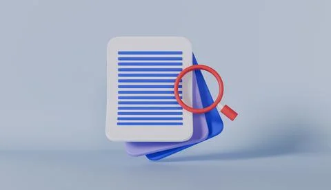 Searching file management in database magnifying icon concept Stock Photos