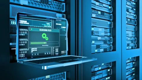 Searching Files File Not Found Warning Error Alert Text on Computer Screen Stock Footage 219194786