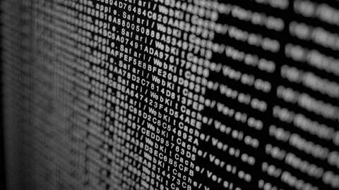 Searching Files on Large Database on Screen Black Background Video stock 158863594