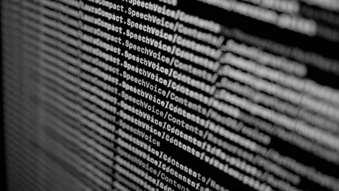 Searching Files on Large Database on Screen Black Background Video stock 158863709