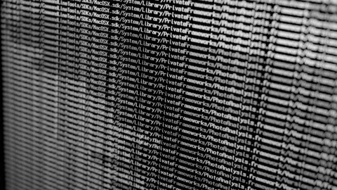 Searching Files on Large Database on Screen Black Background Stock Footage 158884855