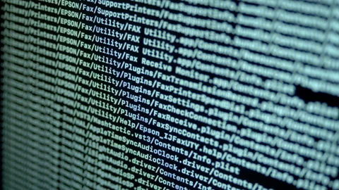 Searching Files on Large Database on Screen Background Video stock 167192737