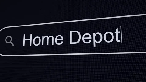 Searching Home Depot on the Internet, Computer Screen Macro Stock Footage 291105051