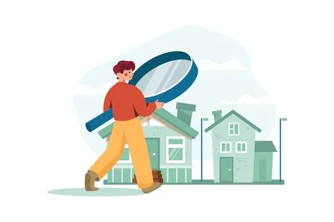 Searching Home Stock Illustration