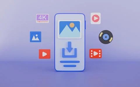 Searching image and video files in database, File transfer and sharing Stock Illustration