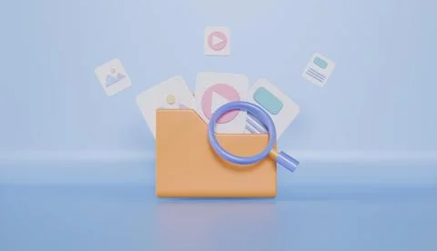 Searching image and video files in database, Document management soft Stock Illustration