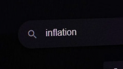 Searching Inflation on the Internet, Computer Display Macro Stock Footage 245912453