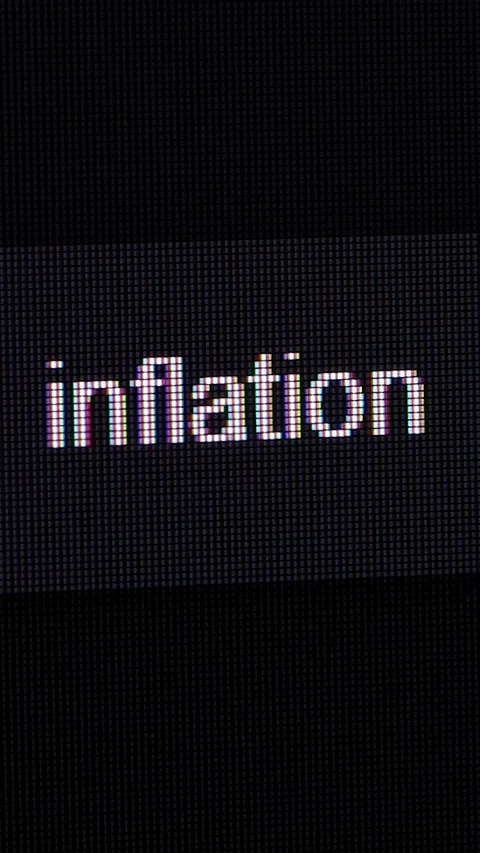 Searching Inflation on the Internet, Computer Display Macro Stock Footage 284110151