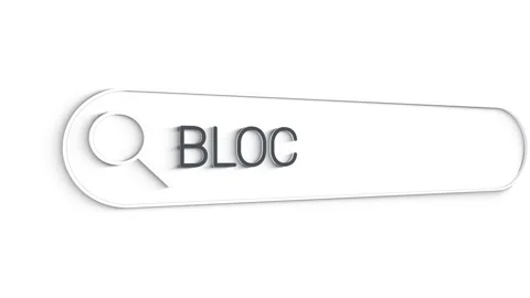 Searching for information about blockchain in the Internet browser. Typing in a Stock Footage 151543450