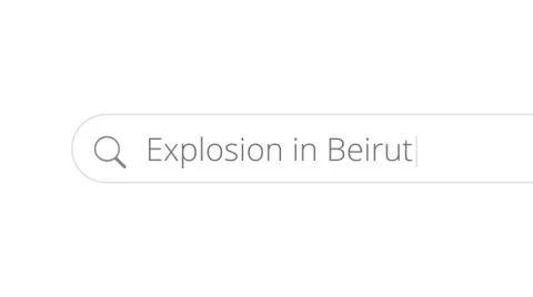 Searching for information about explosion in Beirut in the Internet browser. The Stock Illustration