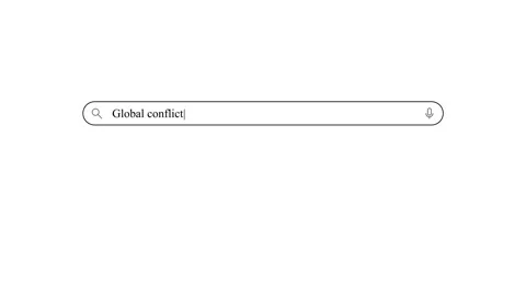 Searching for information on global conflict and its impact on society Stock Footage 330420919
