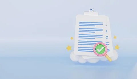 Searching information with paper sheets and magnifier with copy space Illustrazione stock