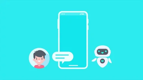 Searching for information by querying robots . AI automatic answering syste.. Video stock 240596019