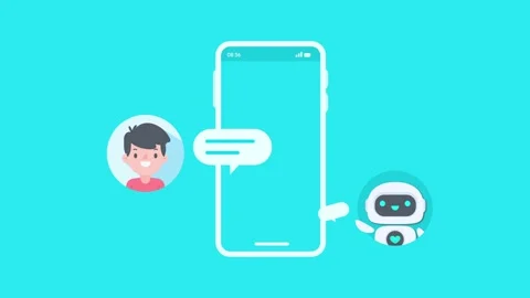 Searching for information by querying robots . AI automatic answering syste.. Video stock 240596020