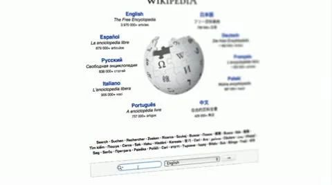 Searching for Information on wikipedia Stockbeeldmateriaal 11189492