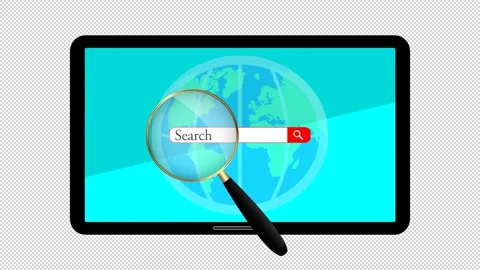 Searching on internet. Animation on a transparent background. Stock Footage 157903390