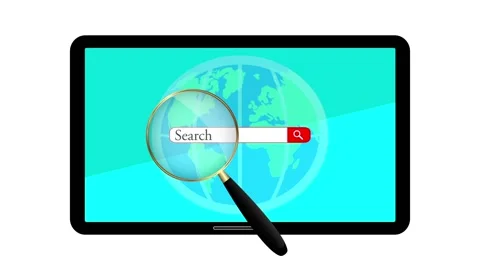 Searching on internet. Animation on a white background. Video stock 157903362