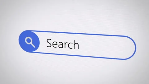 Searching internet in browser window on computer monitor screen - search bar Stock Footage 254494818