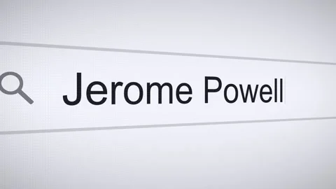 Searching Jerome Powell on the Internet, Computer Screen Macro Stock Footage 266141995