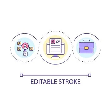 Searching job loop concept icon 스톡 일러스트