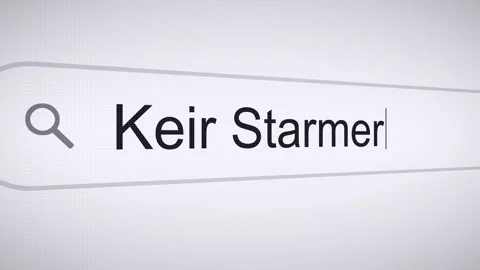 Searching Keir Starmer on the Internet, Computer Screen Macro Stock Footage 278597900