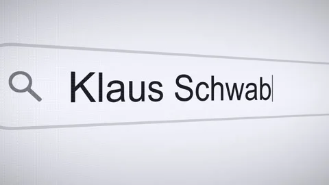Searching Klaus Schwab on the Internet, Computer Screen Macro Stock Footage 274127069