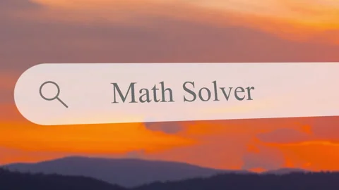 Searching for math solver in the address bar with a sunset background Видео 330424782