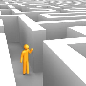 Searching in the maze. Stock Illustration