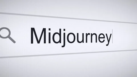 Searching Midjourney on the Internet, Computer Screen Macro Stock Footage 265871512