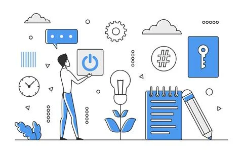 Searching new creative idea Illustrazione stock