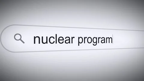 Searching Nuclear Program on the Internet, Computer Screen Macro Stock Footage 312042547