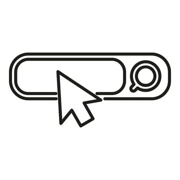 Searching online concept with mouse cursor clicking search button Stock Illustration