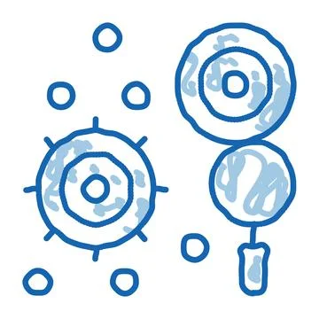 Searching Pathogen Element doodle icon hand drawn illustration Stock Illustration