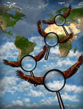 Searching the planet Stock Illustration