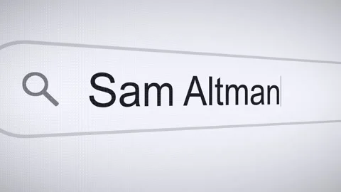 Searching Sam Altman on the Internet, Computer Screen Macro Stock Footage 266998100