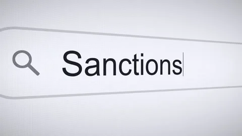 Searching Sanctions on the Internet, Computer Screen Macro Video stock 303649310
