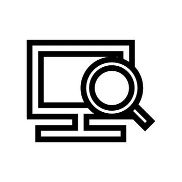 Searching Scan On Computer Icon  Stock Illustration
