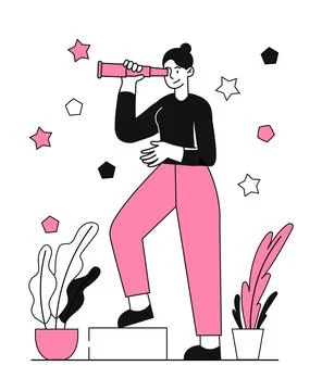 Searching for somebody Stock Illustration