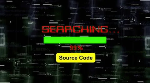 Searching for source code online Stock Illustration