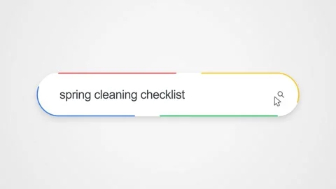 Searching Spring Cleaning Checklist On Internet Browser Stock Footage 338395672