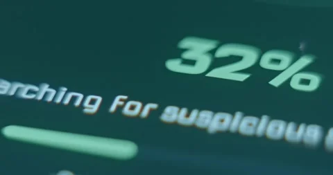 Searching for suspicious apps on smart device, progress bar Stock Footage 310803963