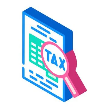 Searching tax isometric icon vector illustration Stock Illustration